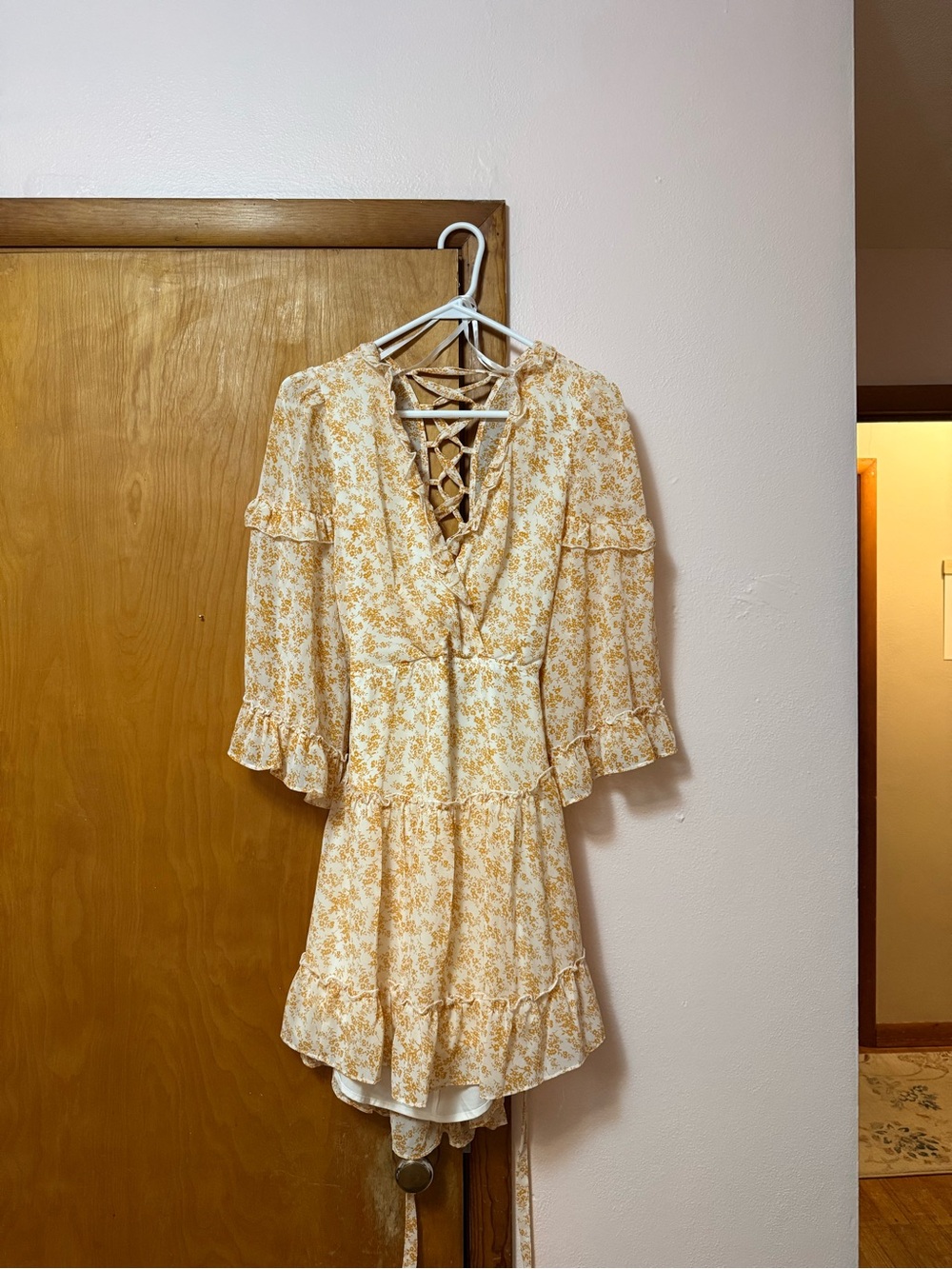 Hello Molly Peach Floral Mini Dress
